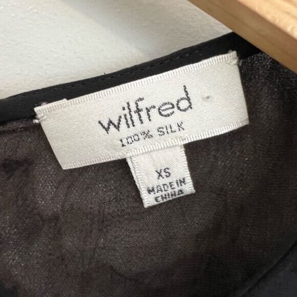 Aritzia Wilfred 100% Silk Tunic Blouse Women’s Size XS Sheer Brown Floral Moody - Picture 3 of 11